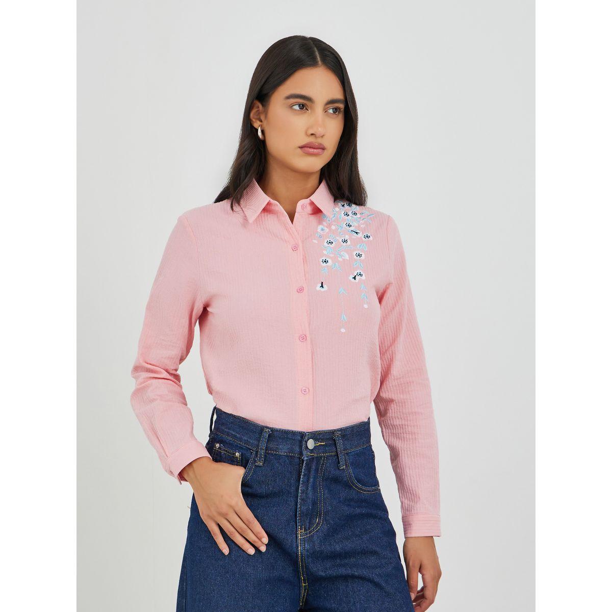 Styli Floral Embroidered Buttoned Shirt-women-clothing-shirtsandblouses-shirts-image-1
