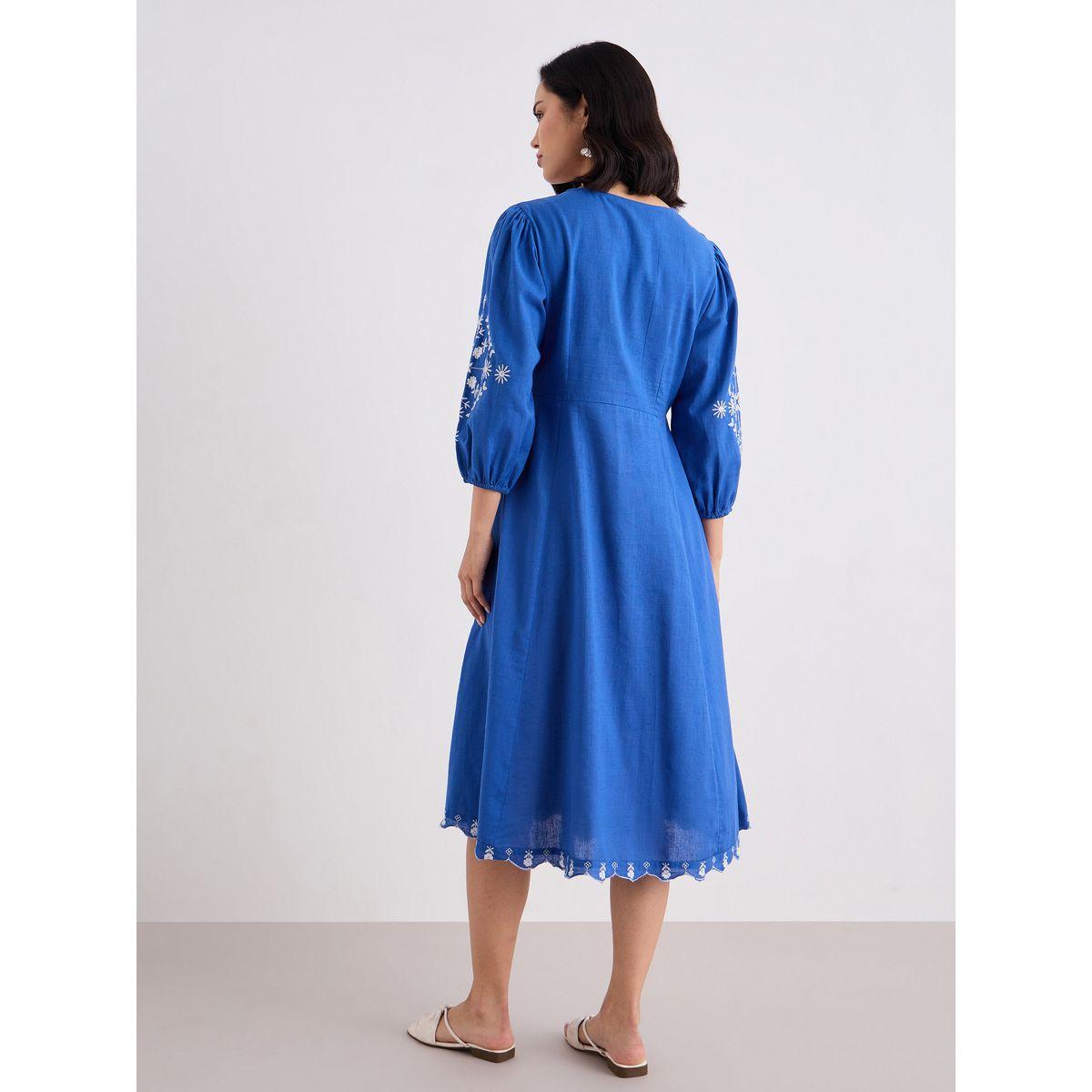Styli Embroidered Balloon Sleeve A-Line Midi dress-women-clothing-dresses-image-4