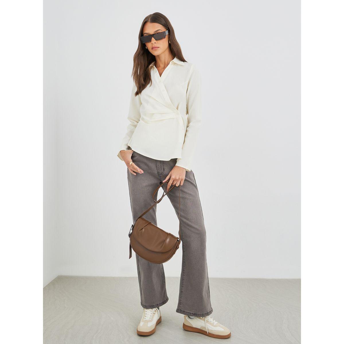 Styli Solid Wrap Long Sleeve Shirt-women-clothing-shirtsandblouses-shirts-image-2