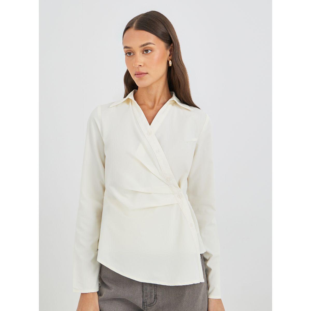 Styli Solid Wrap Long Sleeve Shirt-women-clothing-shirtsandblouses-shirts-image-3
