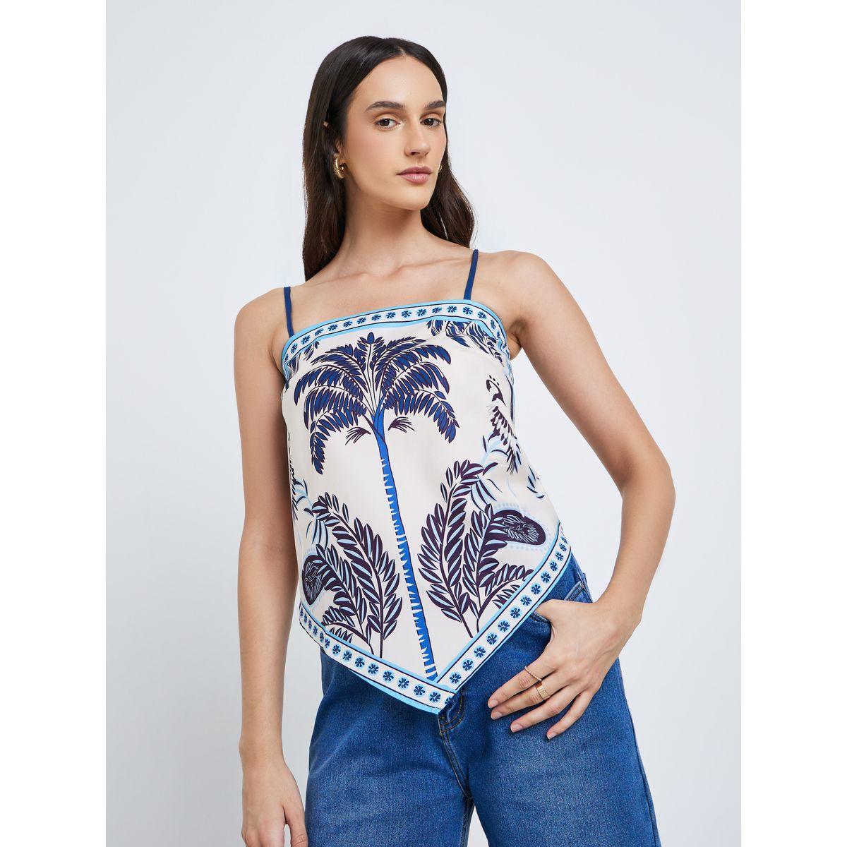 Styli Tropical Print Bandana Strappy Cami Top-women-clothing-tshirts-image-3