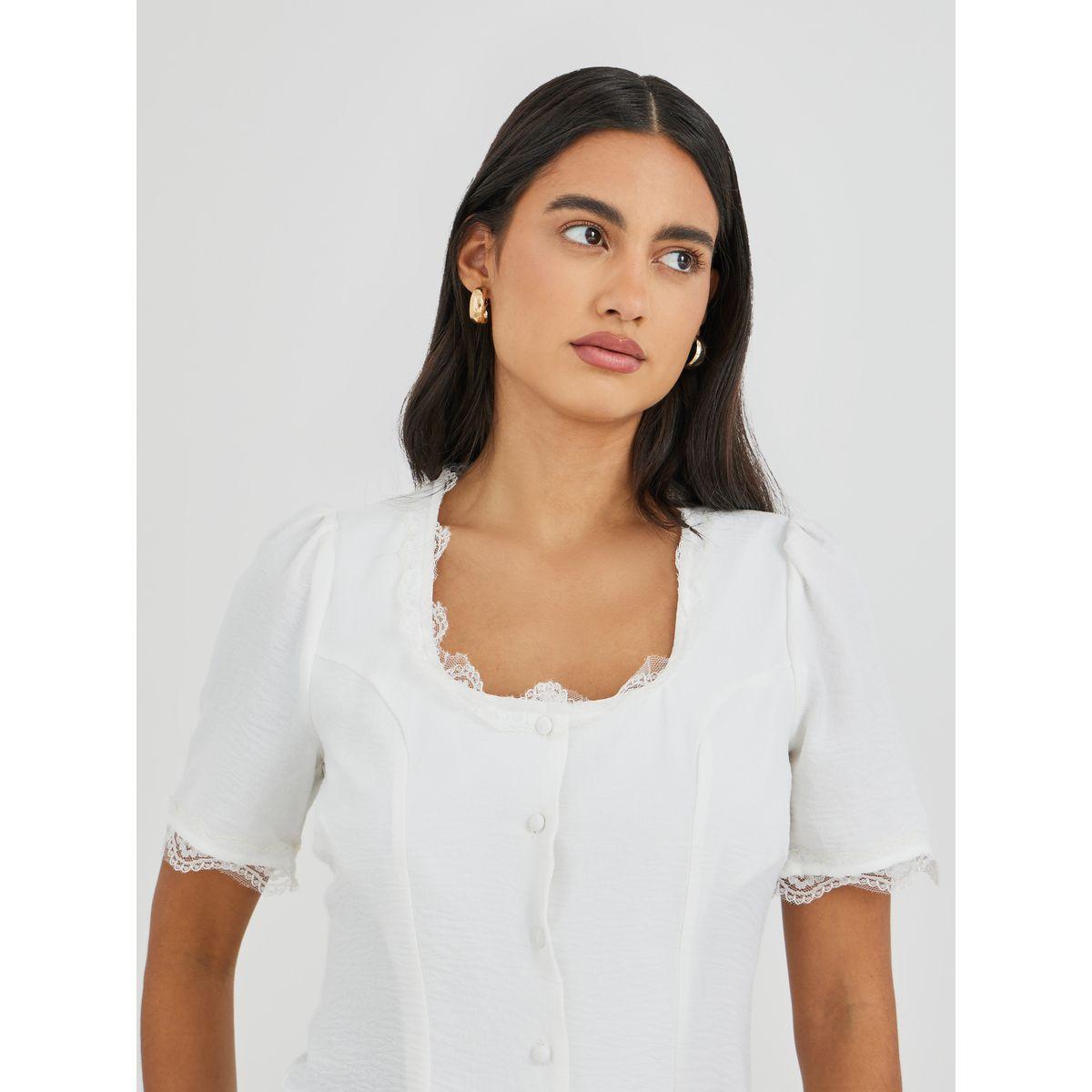 Styli Cotton Lace Trim Square Neck Buttoned Blouse-women-clothing-shirtsandblouses-blouses-image-3