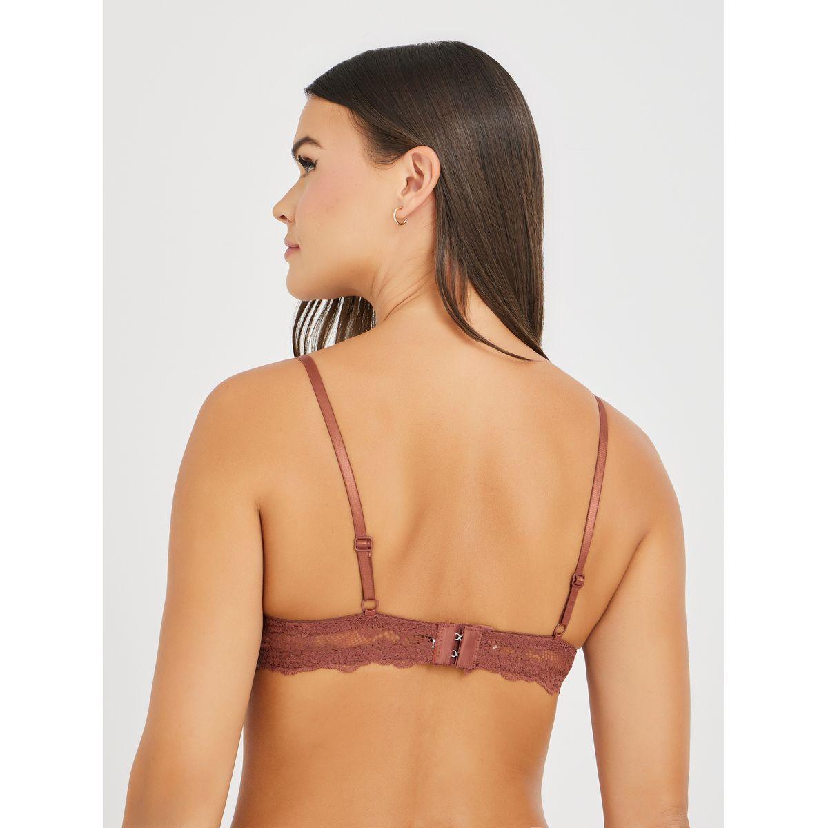 Styli Non-Padded Wired Floral Scallop Edge Lace Balconette Bra with Cut and Sew Panel-women-clothing-lingerie-bras-image-3