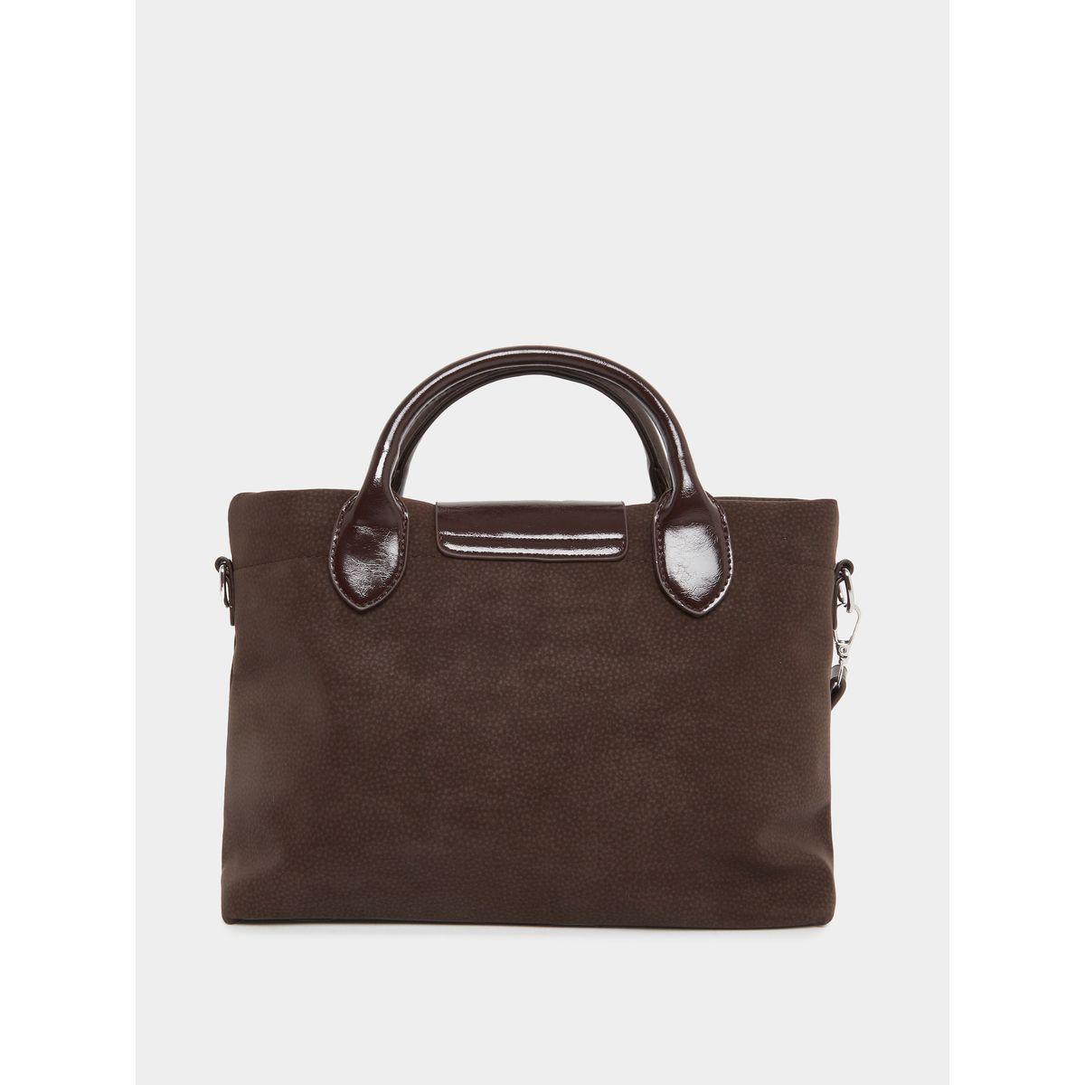 Styli Solid Tote Bag with Contrast Dual Handle-women-bagsandwallets-handbags-image-2