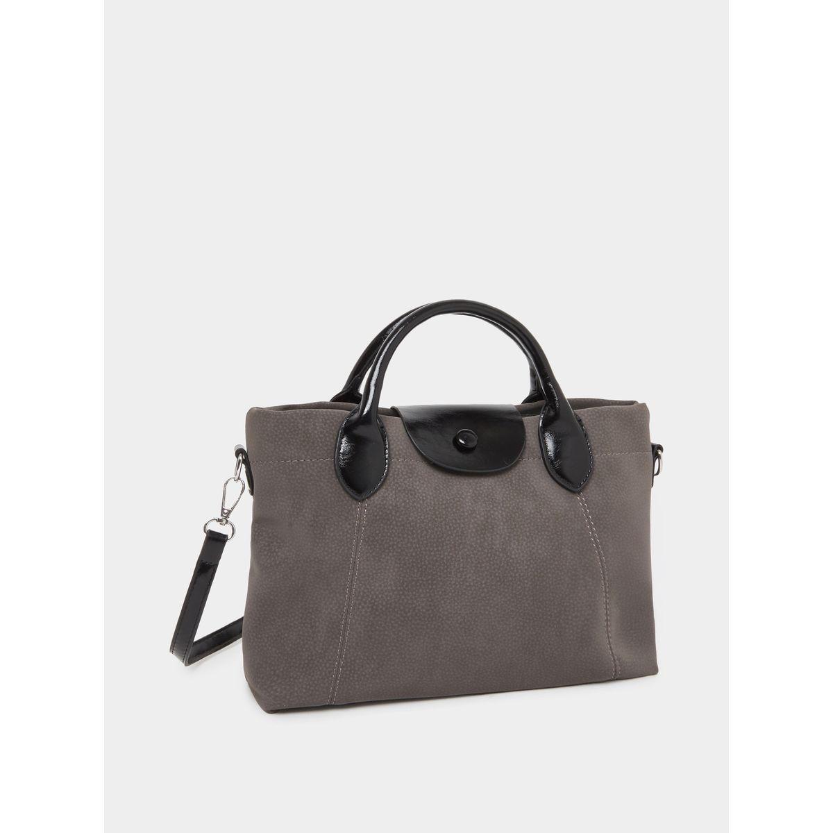 Styli Solid Tote Bag with Contrast Dual Handle-women-bagsandwallets-handbags-image-1