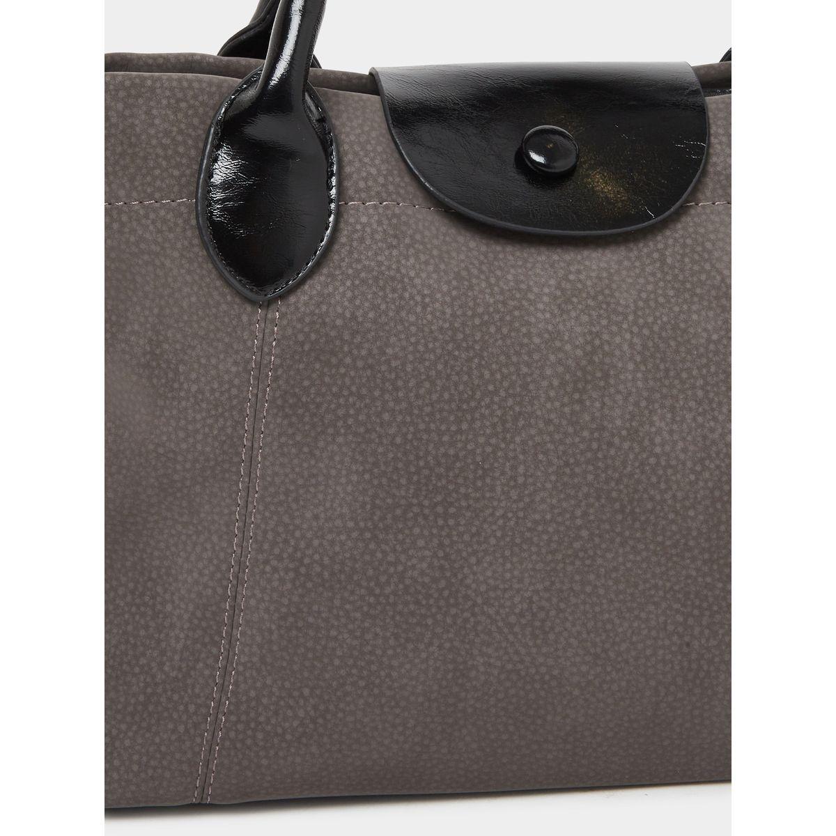 Styli Solid Tote Bag with Contrast Dual Handle-women-bagsandwallets-handbags-image-3