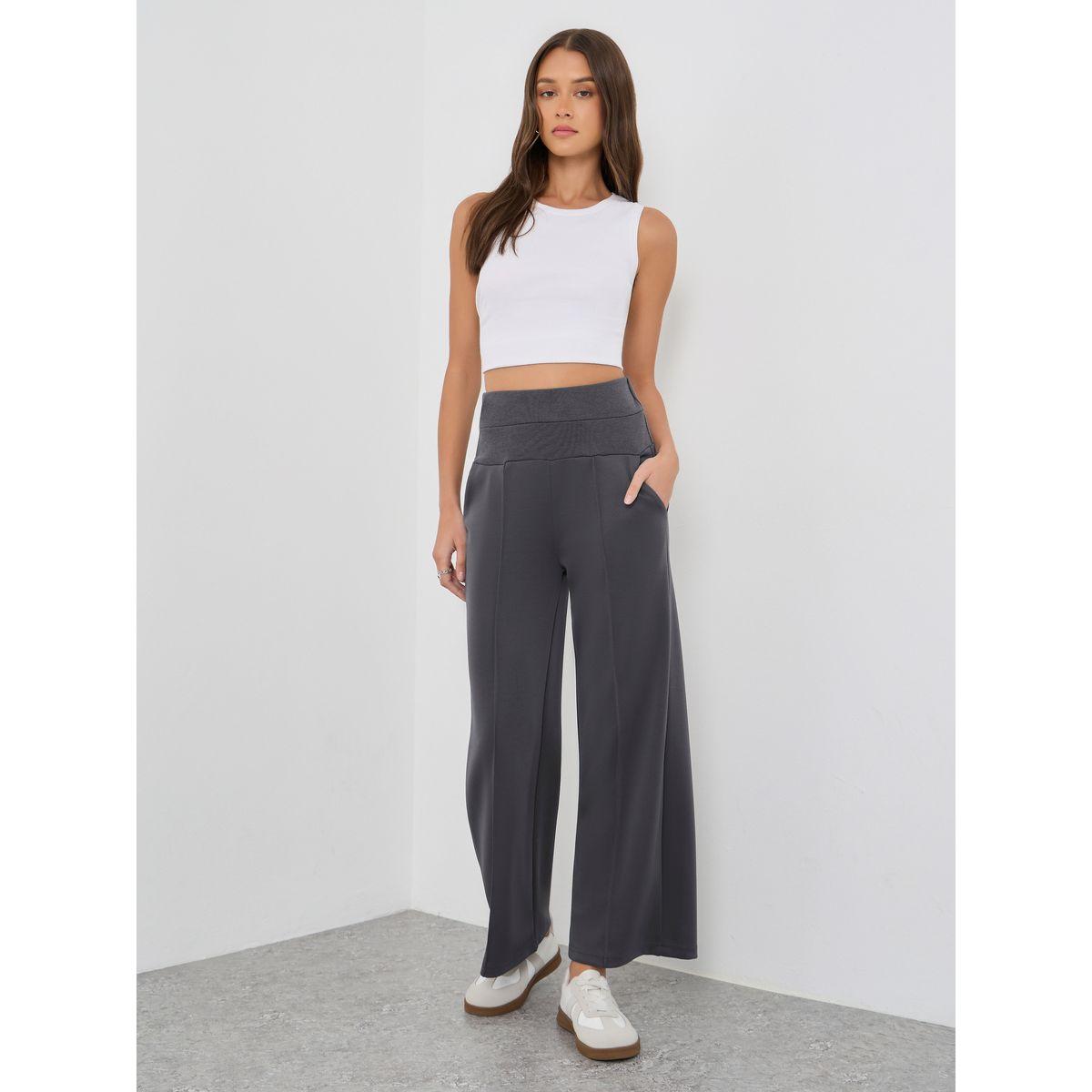 Styli Wide Waistband Joggers with Pintuck Detail-women-clothing-bottoms-joggers-image-1
