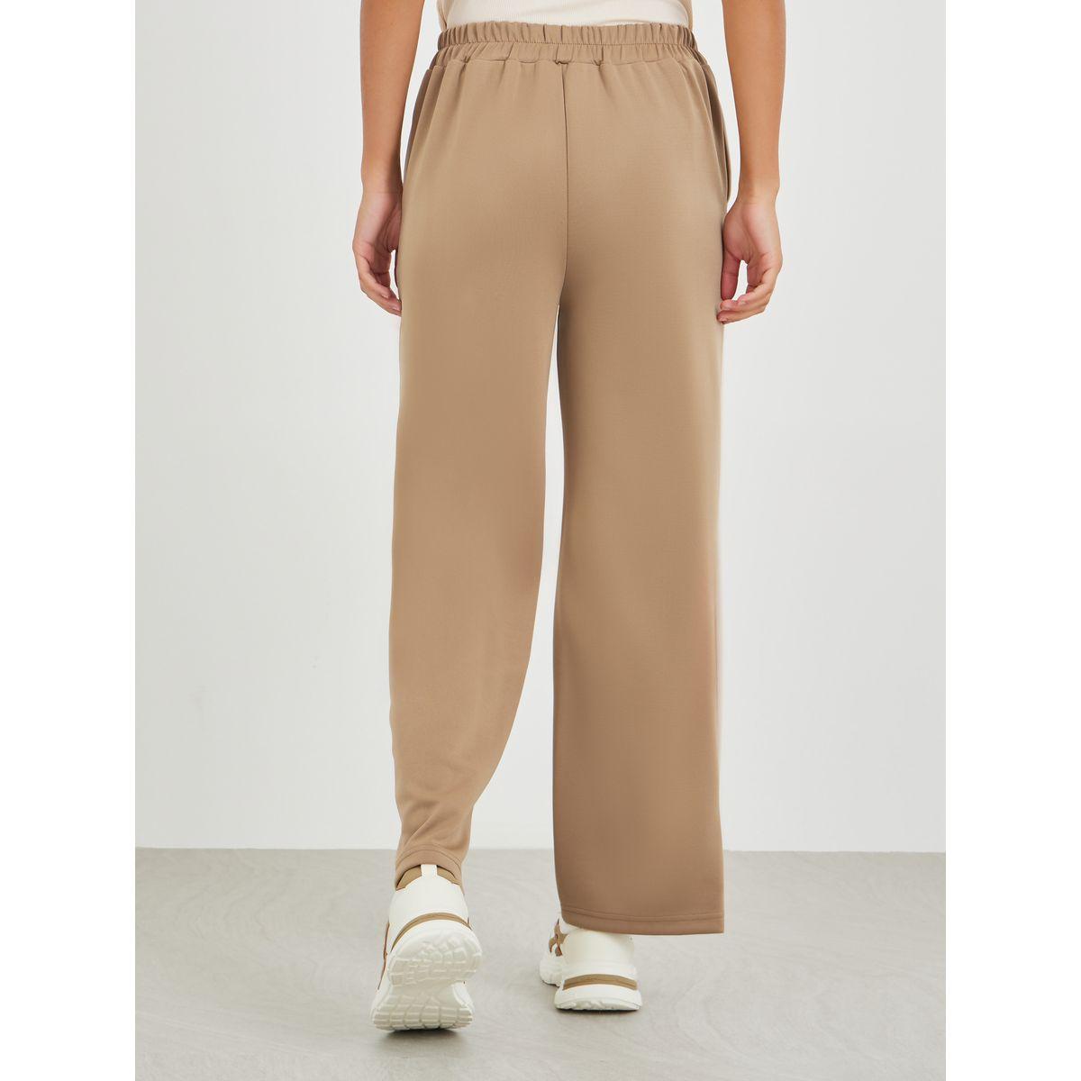 Styli Scuba Wide Leg Joggers with Side Seam Panel-women-clothing-bottoms-joggers-image-4