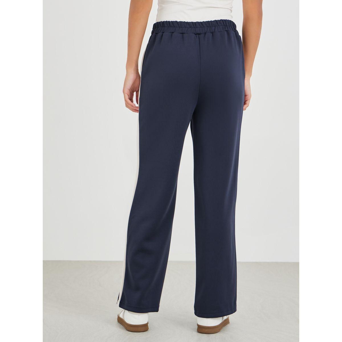 Styli Scuba Wide Leg Joggers with Side Seam Panel-women-clothing-bottoms-joggers-image-4