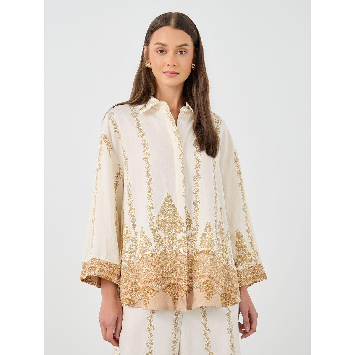 Styli Printed Oversized Spread Collar Shirt-women-clothing-shirtsandblouses-shirts-image-1