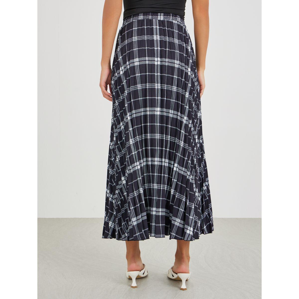 Styli Checked A-Line Midi Skirt-women-clothing-bottoms-skirts-image-4