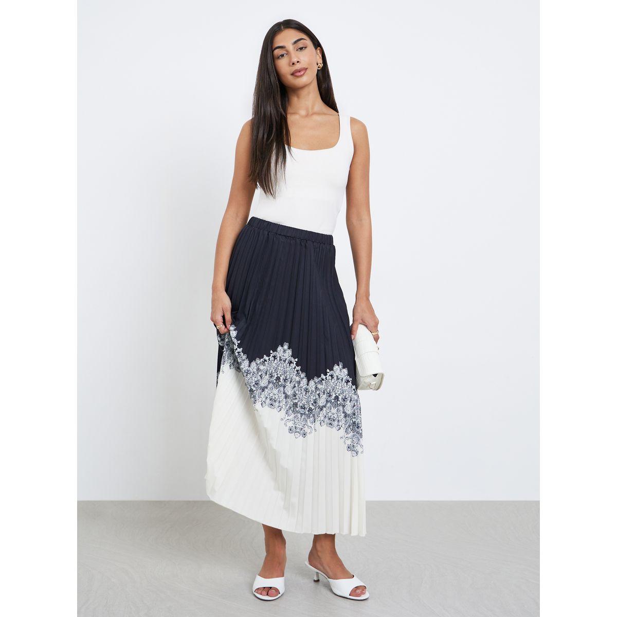 ستايلي - تنورة ماكسي مطوية بألوان متعددة-women-clothing-bottoms-skirts-image-1