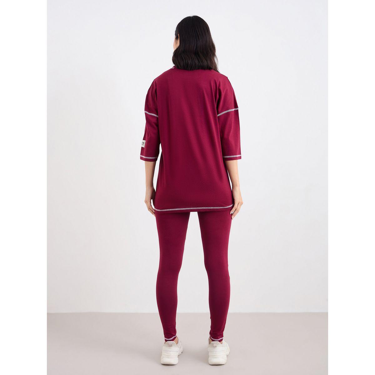 طقم منسق من ليقنز مع تيشيرت فضفاض بأكمام قصيرة-women-clothing-coordsets-image-4