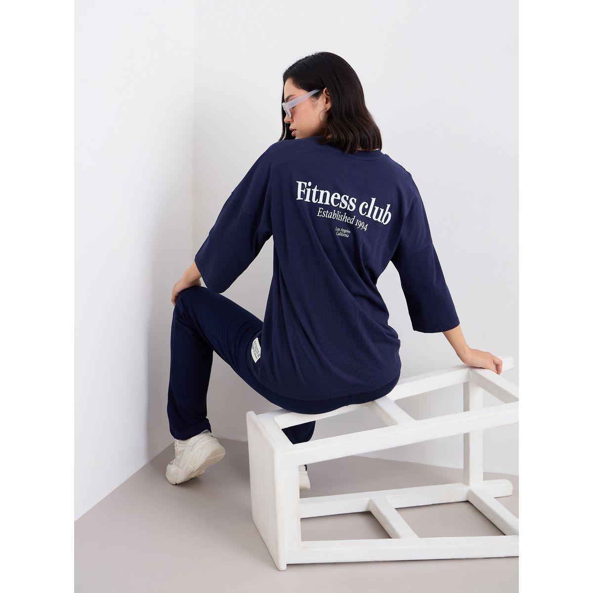 Styli Patch Detail Oversized T-Shirt and Flared Leggings Co-Ords-women-clothing-coordsets-image-5
