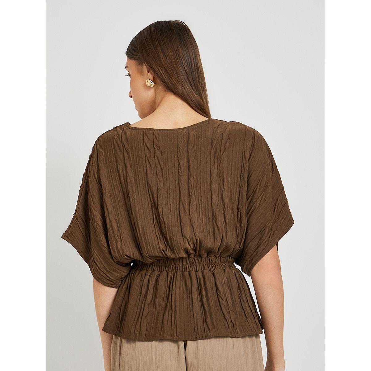 بلوزة بتفاصيل بارزة الملمس وخصر مطاطي-women-clothing-shirtsandblouses-blouses-image-5