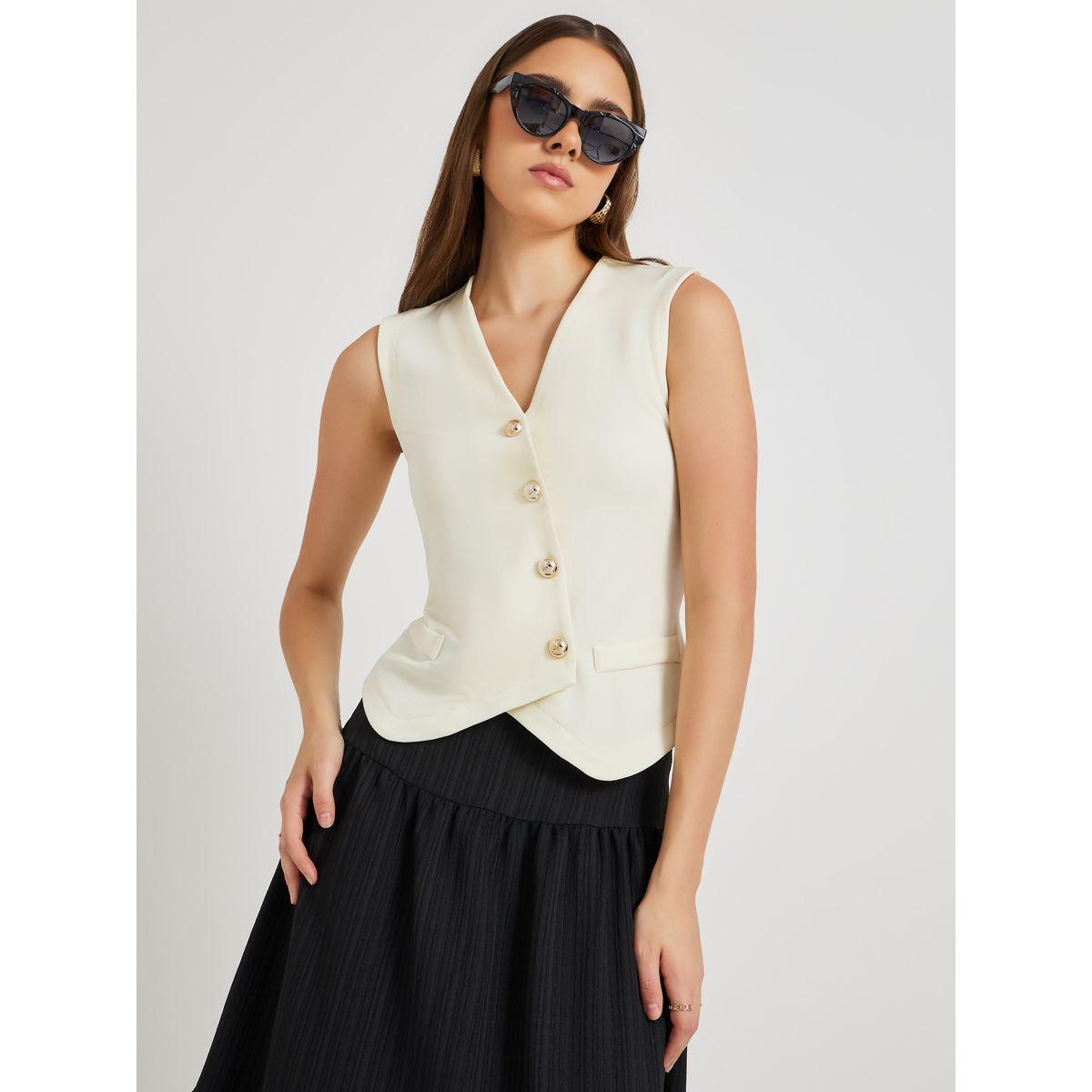 Styli Texture Sleeveless Top with Button Detail-women-clothing-shirtsandblouses-blouses-image-1