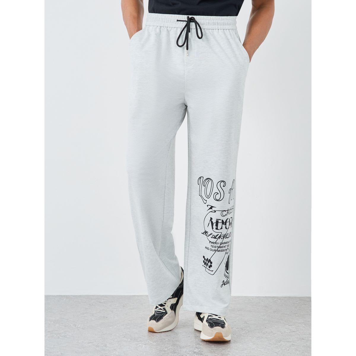Styli Oversized Open Hem Joggers with Placement Print Detail-men-clothing-bottoms-joggers-image-1