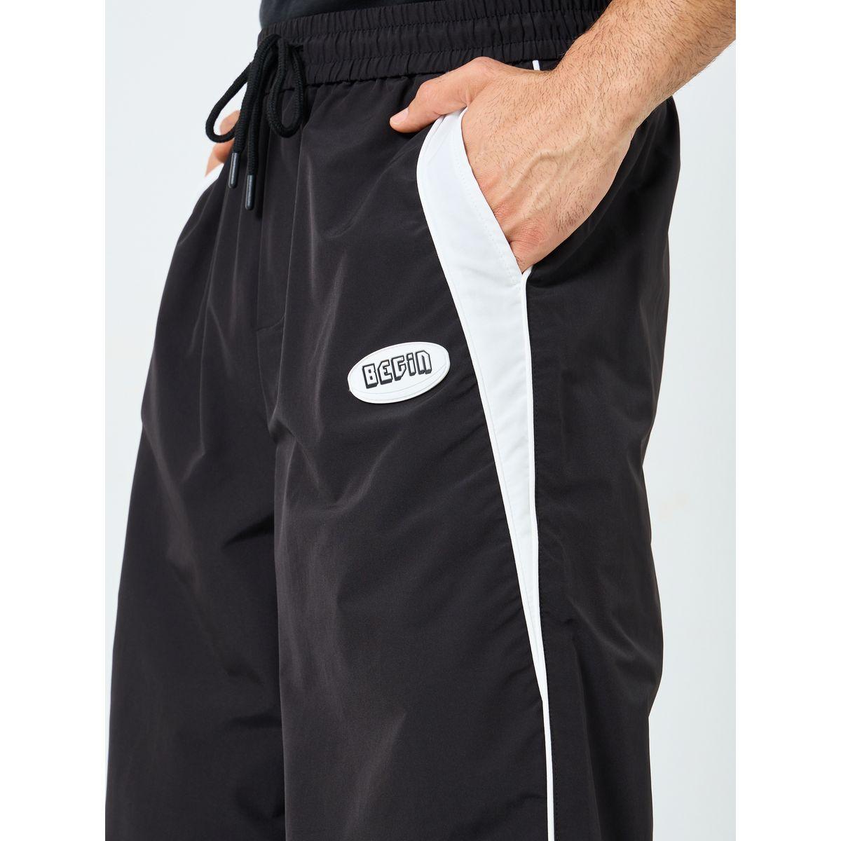 Styli Black Relaxed Fit Joggers with Side Piping and Placement Print-men-clothing-bottoms-joggers-image-3