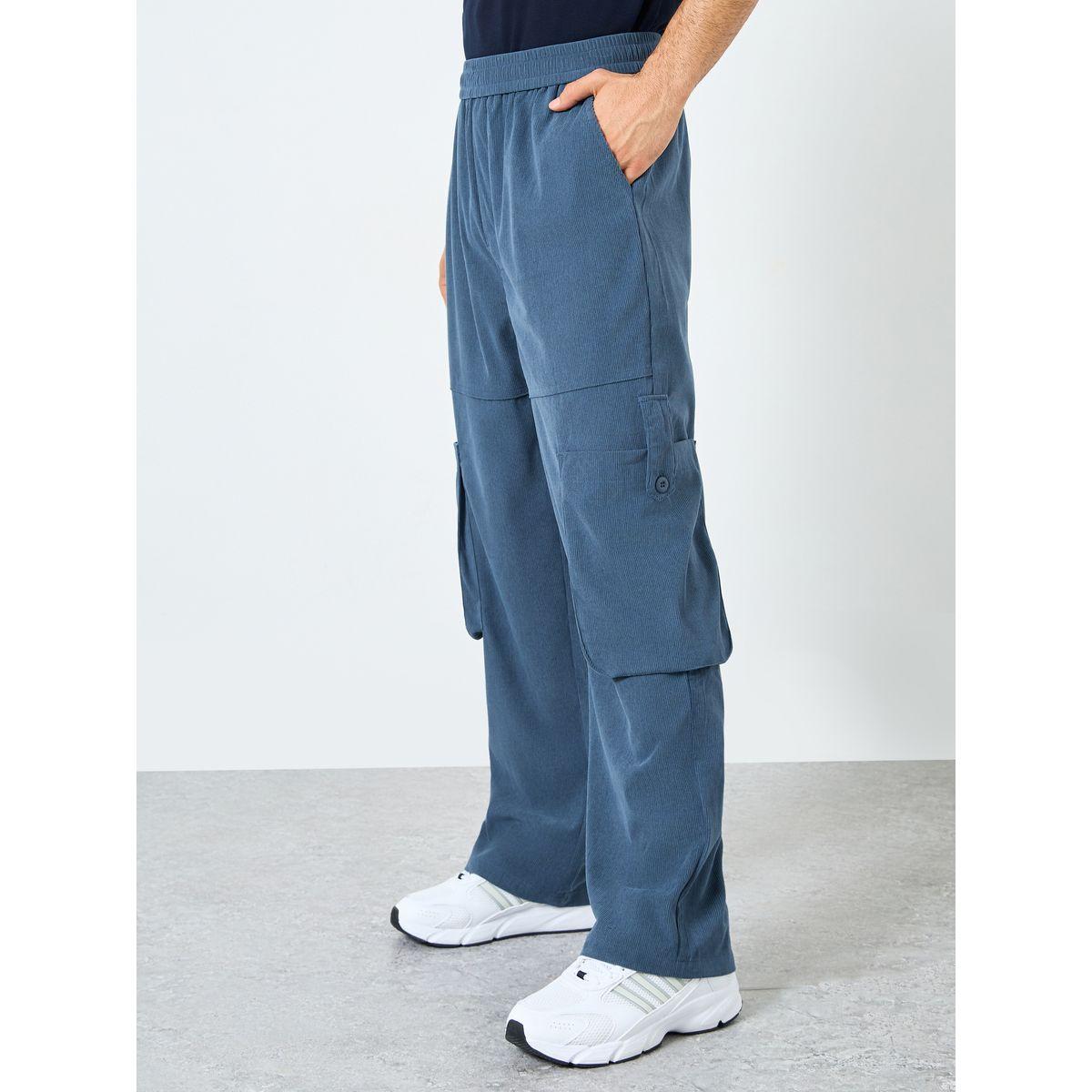 Styli Plain Oversized Fit Cargo Joggers-men-clothing-bottoms-joggers-image-2