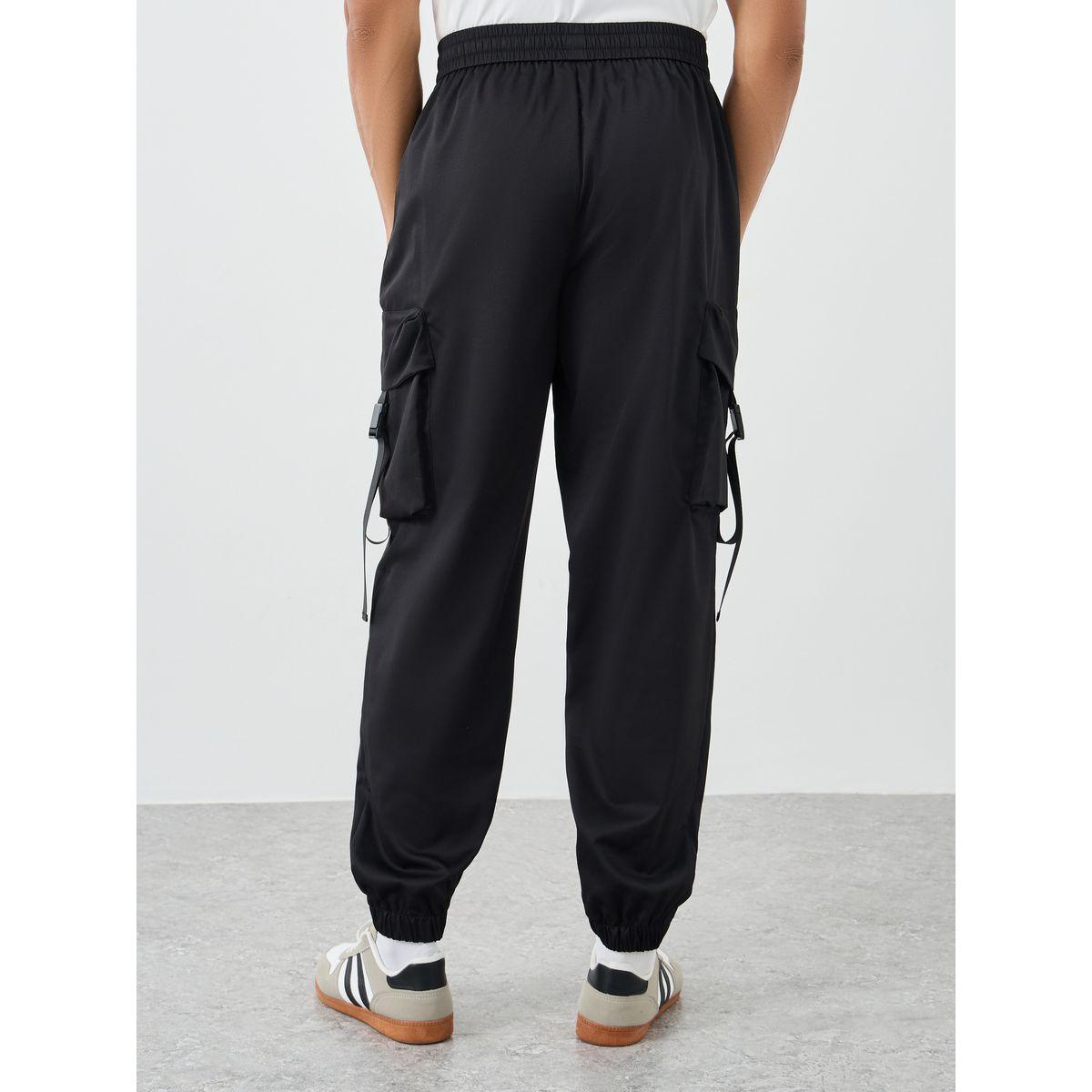 Styli Woven Relaxed Fit Cargo Open Hem Joggers-men-clothing-bottoms-joggers-image-4