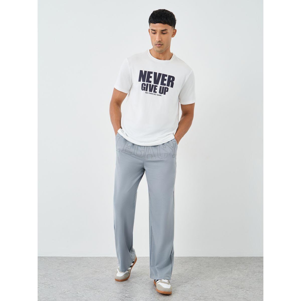 Styli Men Grey Legacy Slogan Joggers with Drawstring-men-clothing-bottoms-joggers-image-2