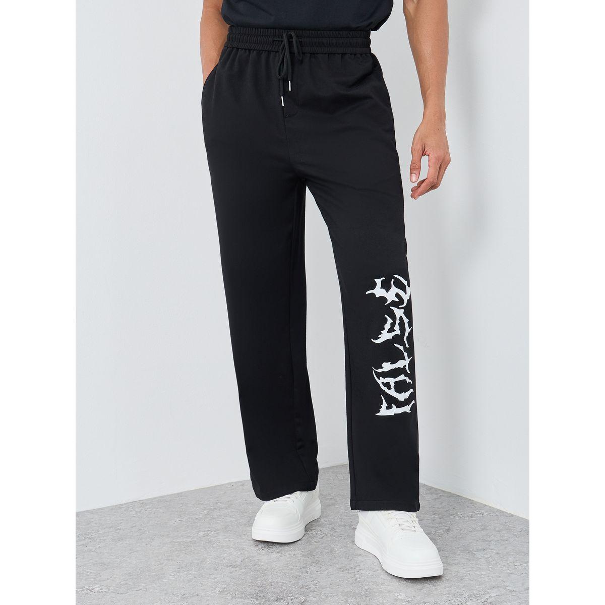Styli Woven Oversized Joggers with Placement Print-men-clothing-bottoms-joggers-image-1
