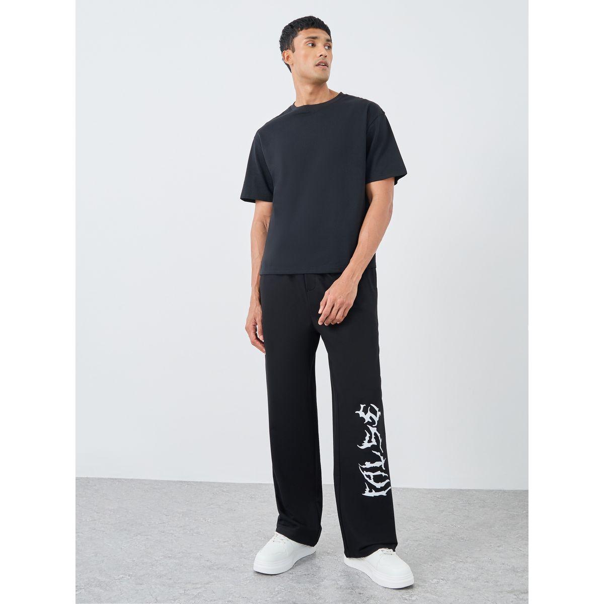 Styli Woven Oversized Joggers with Placement Print-men-clothing-bottoms-joggers-image-2