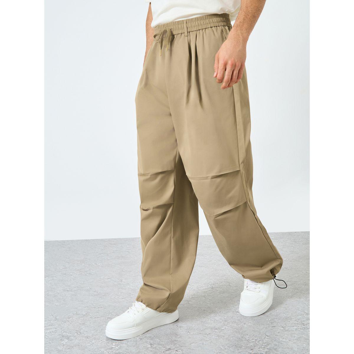 Styli Woven Oversized Fit Open Hem Joggers with Adjustable Loop-men-clothing-bottoms-joggers-image-1