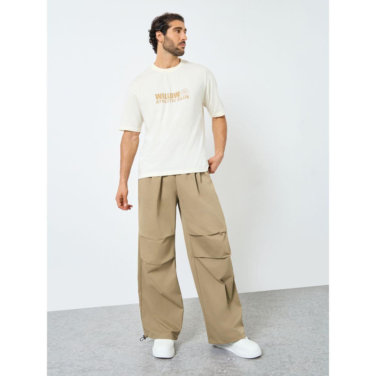 Styli Woven Oversized Fit Open Hem Joggers with Adjustable Loop-men-clothing-bottoms-joggers-image-2