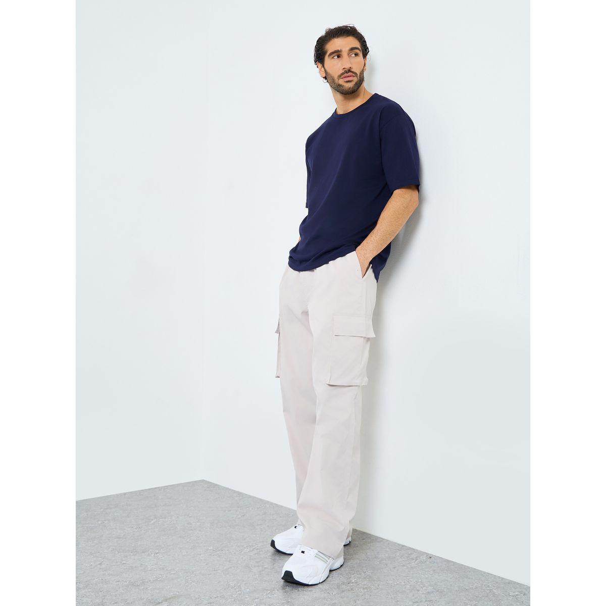 جوغر كارجو بقصة فضفاضة مع حافة مفتوحة-men-clothing-bottoms-joggers-image-1