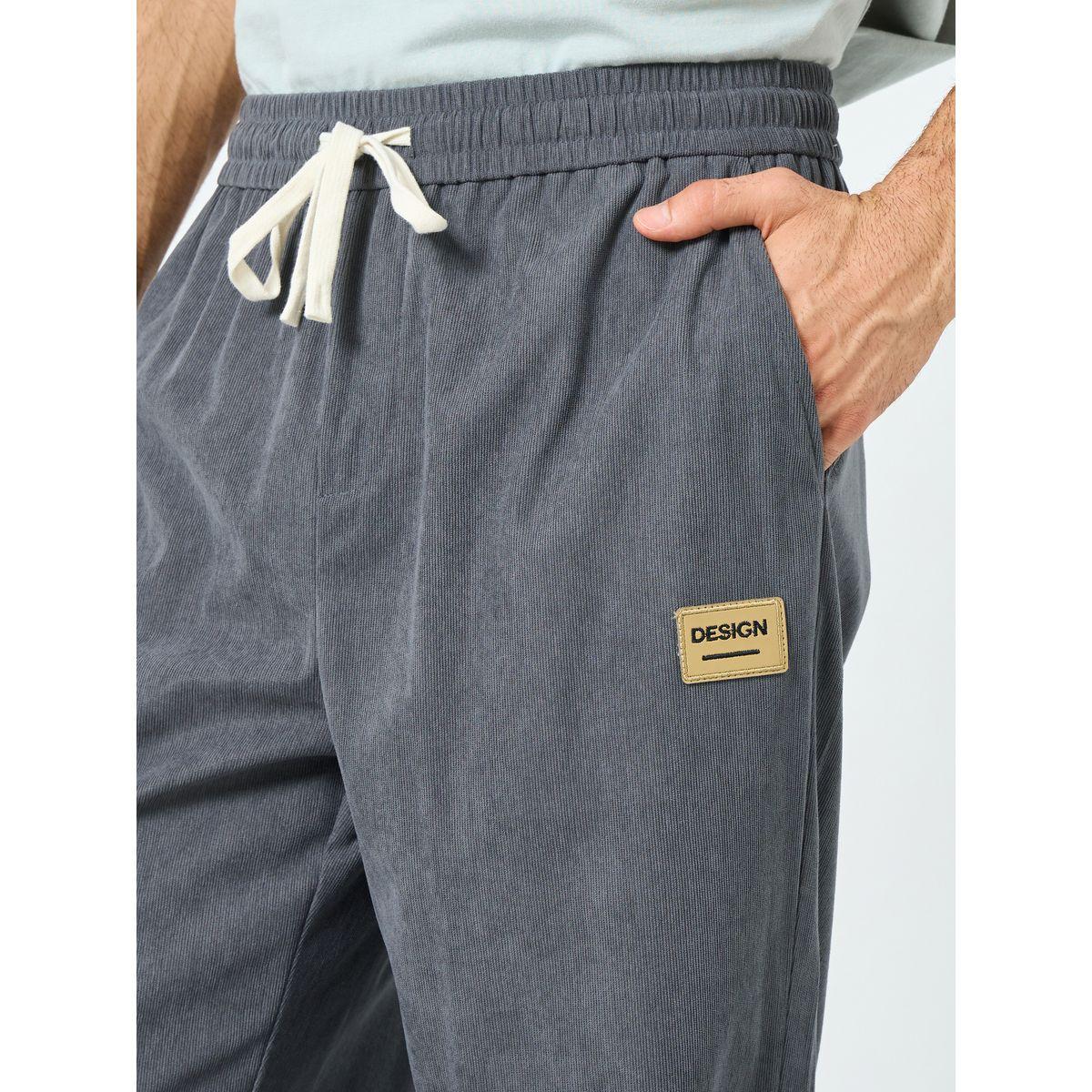 Styli Relaxed Fit Open Hem Joggers with Badge Detail and Contrast Drawcord-men-clothing-bottoms-joggers-image-3
