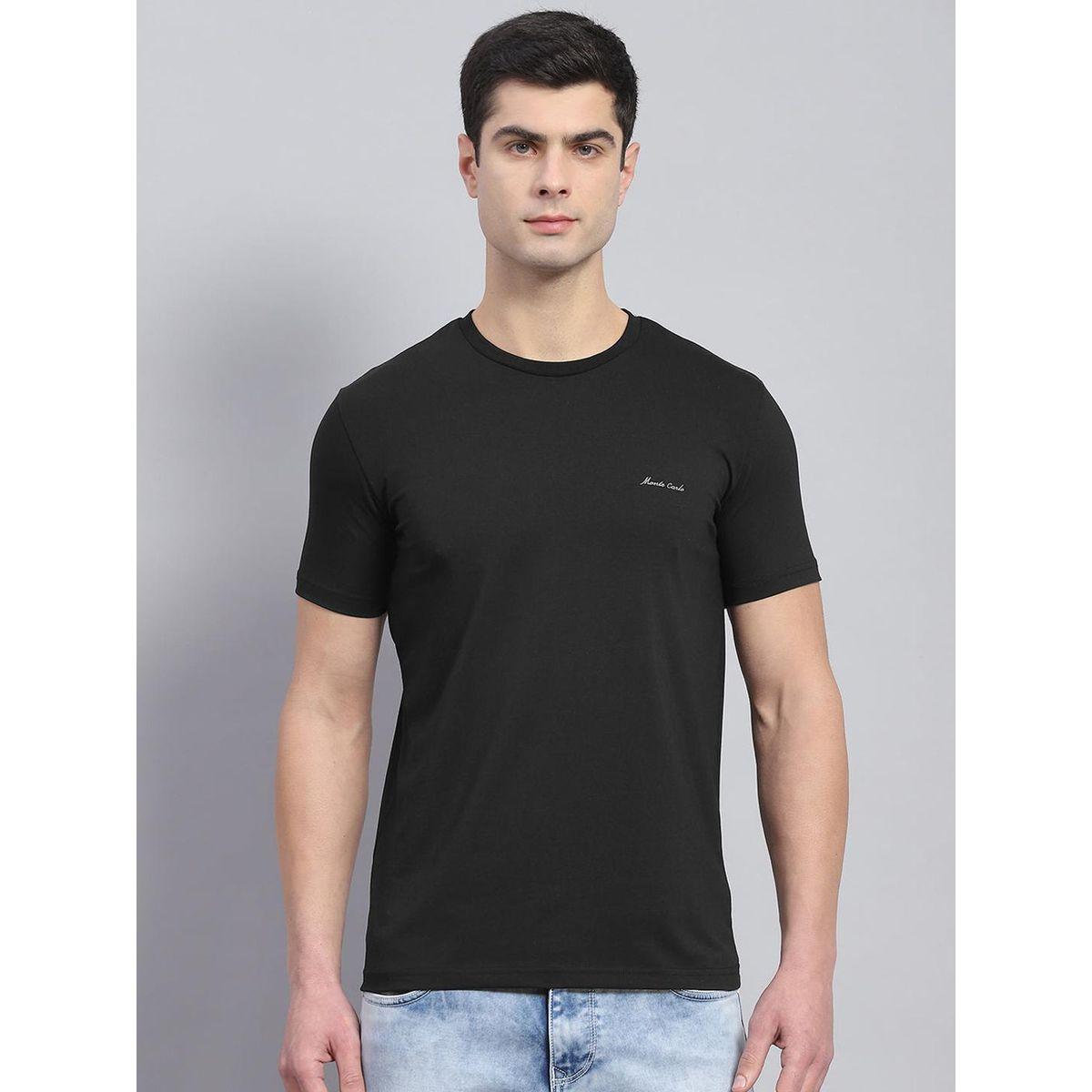 تيشيرت مطبع بكتابة مع ياقة دائرية وأكمام قصيرة-men-clothing-tshirtsandpolos-tshirts-image-1