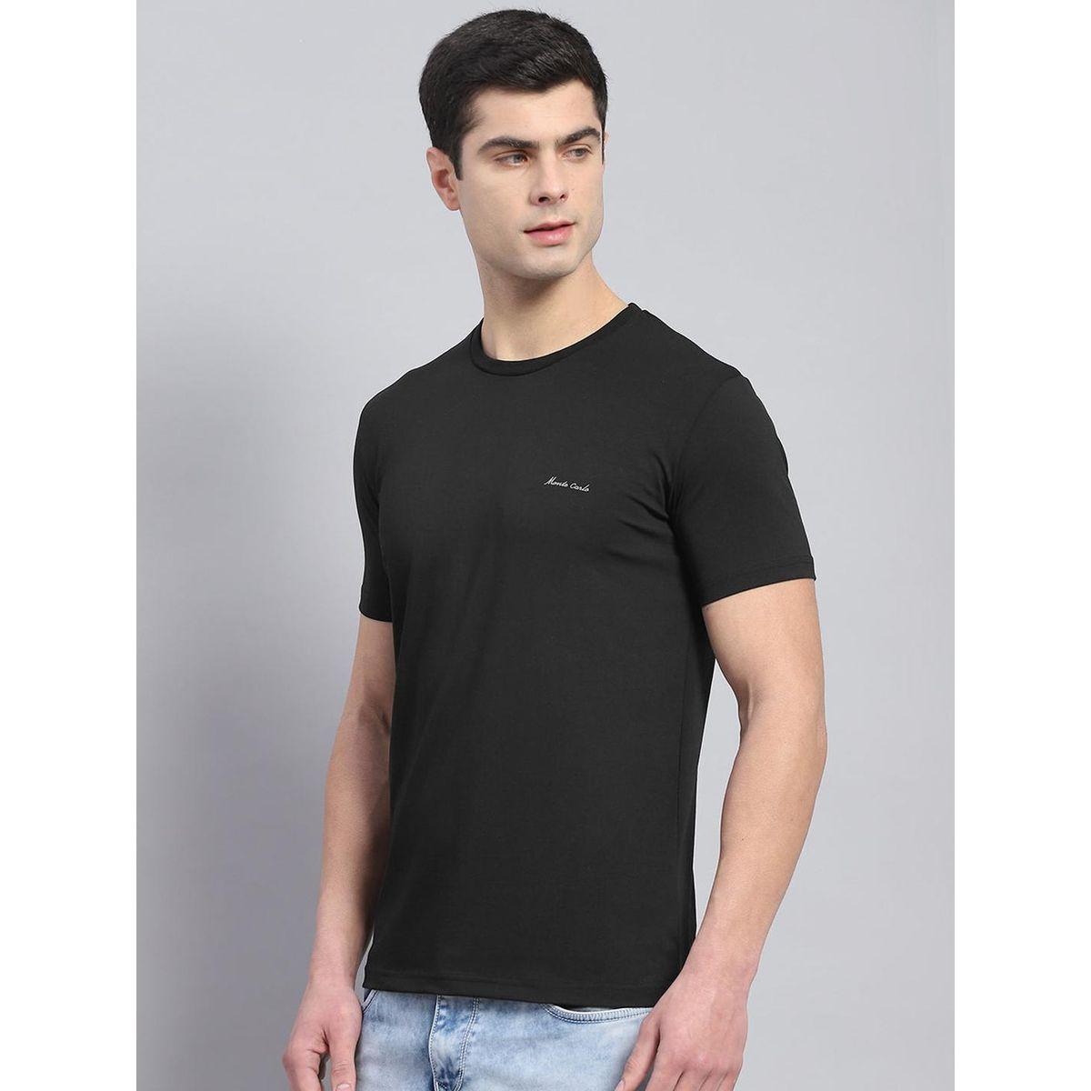 تيشيرت مطبع بكتابة مع ياقة دائرية وأكمام قصيرة-men-clothing-tshirtsandpolos-tshirts-image-2