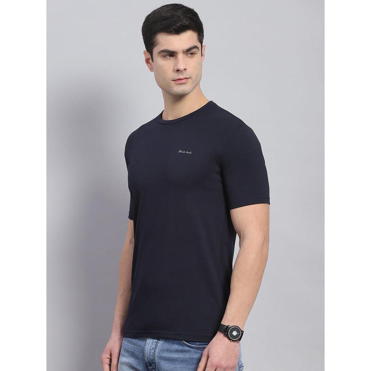 تيشيرت مطبع بكتابة مع ياقة دائرية وأكمام قصيرة-men-clothing-tshirtsandpolos-tshirts-image-2