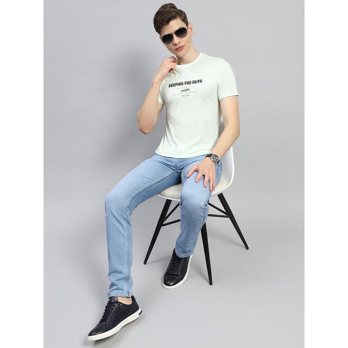 تيشيرت بقصة عادية وياقة دائرية مع طبعة كتابة-men-clothing-tshirtsandpolos-tshirts-image-5