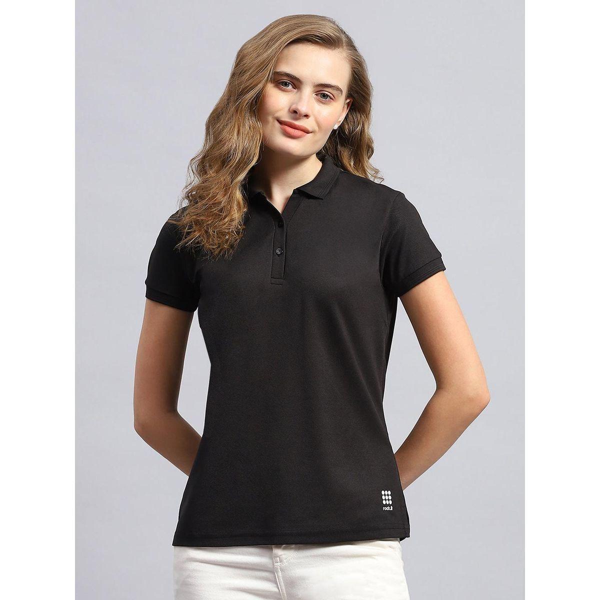 Rock.it X Styli Solid Short Sleeve Regular Fit Polo T-Shirt-women-clothing-tshirts-image-1