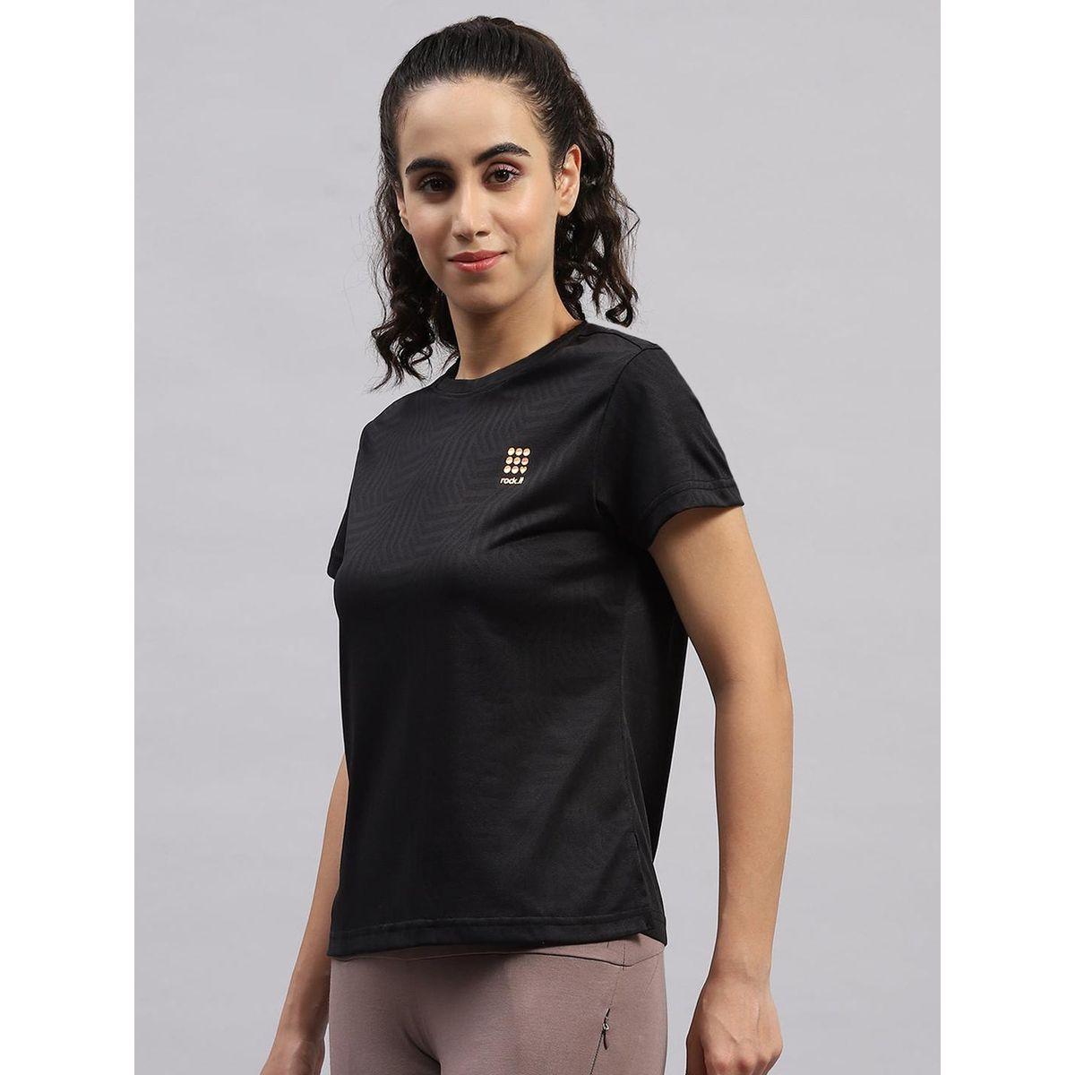Rock.it X Styli Women Black Solid Round Neck Short Sleeve Top-women-clothing-tshirts-image-2