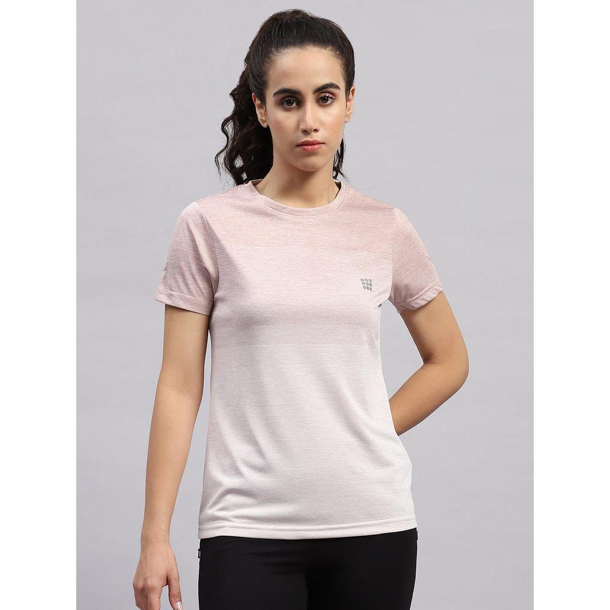 بلوزة أومبري بياقة دائرية وأكمام قصيرة-women-clothing-tshirts-image-1