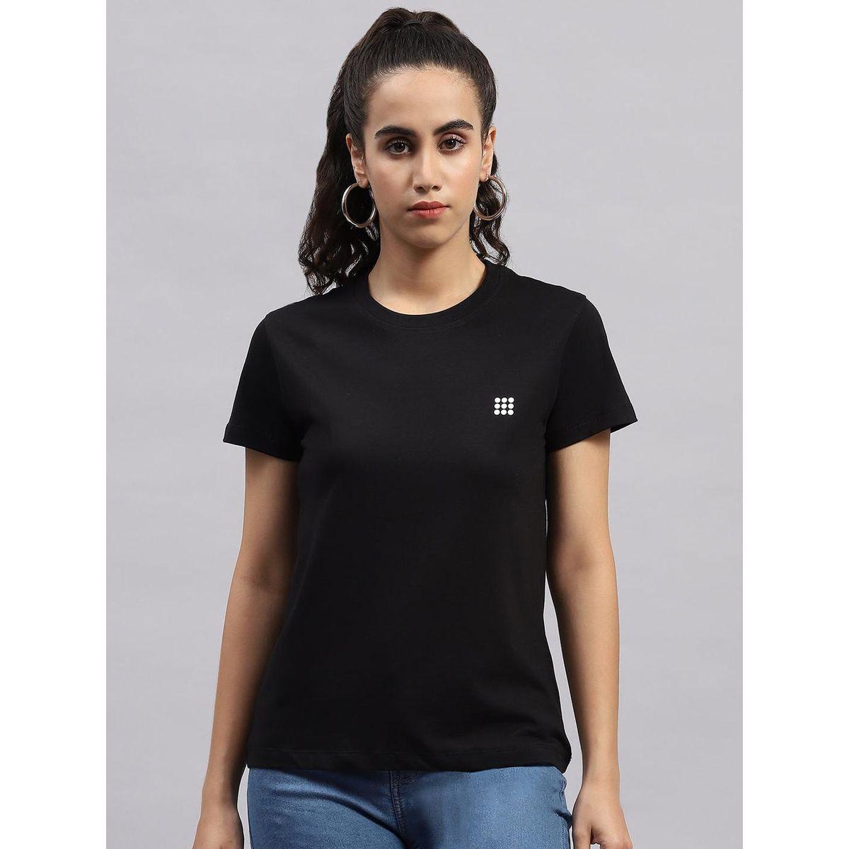 Rock.it X Styli Women Black Solid Round Neck Short Sleeve Top-women-clothing-shirtsandblouses-blouses-image-1