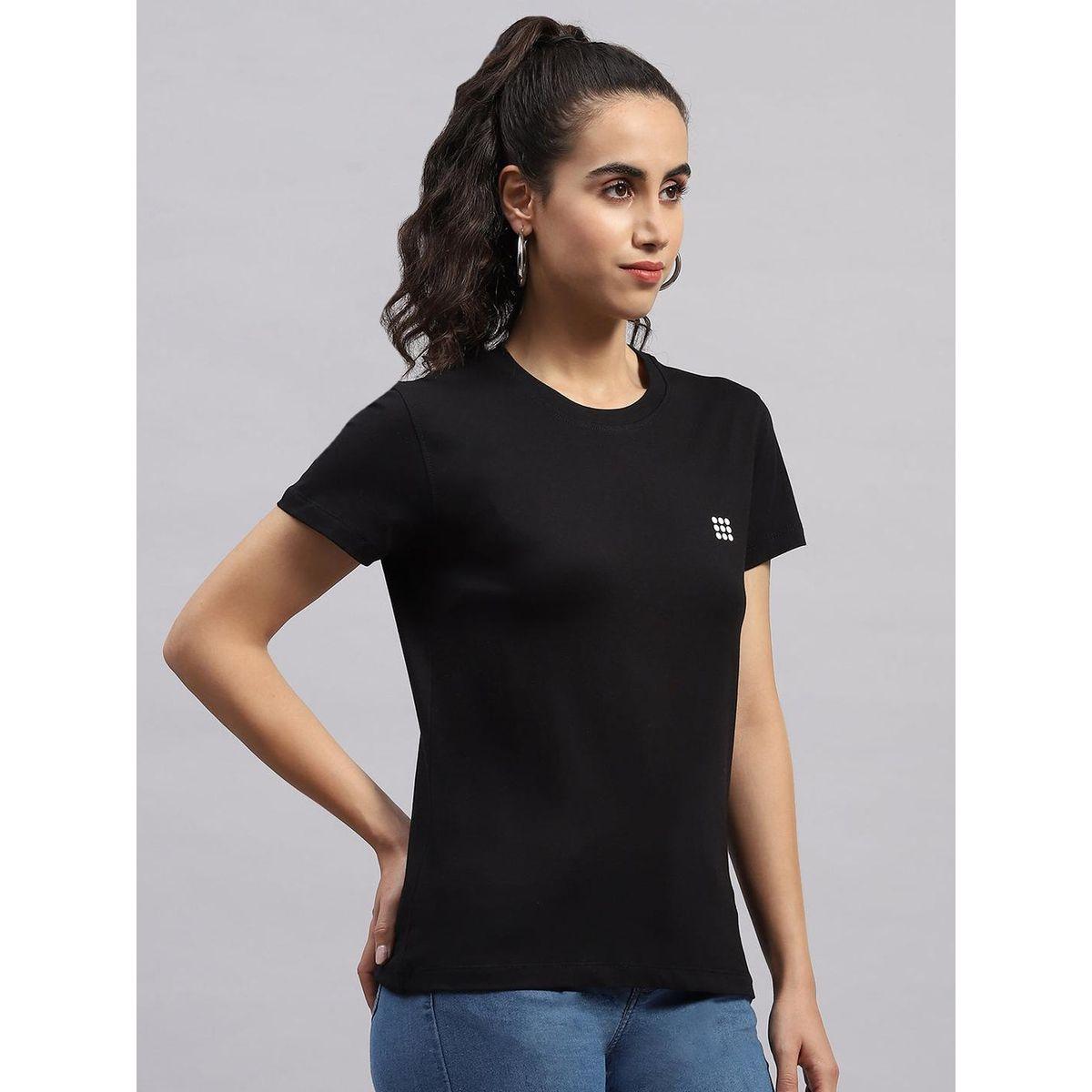 Rock.it X Styli Women Black Solid Round Neck Short Sleeve Top-women-clothing-shirtsandblouses-blouses-image-3