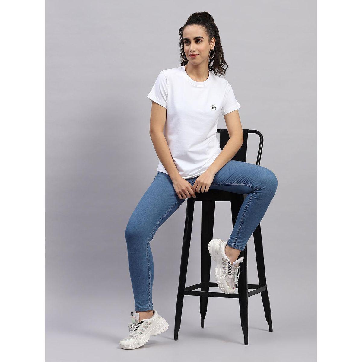 بلوزة سادة بياقة دائرية وأكمام قصيرة-women-clothing-tshirts-image-5