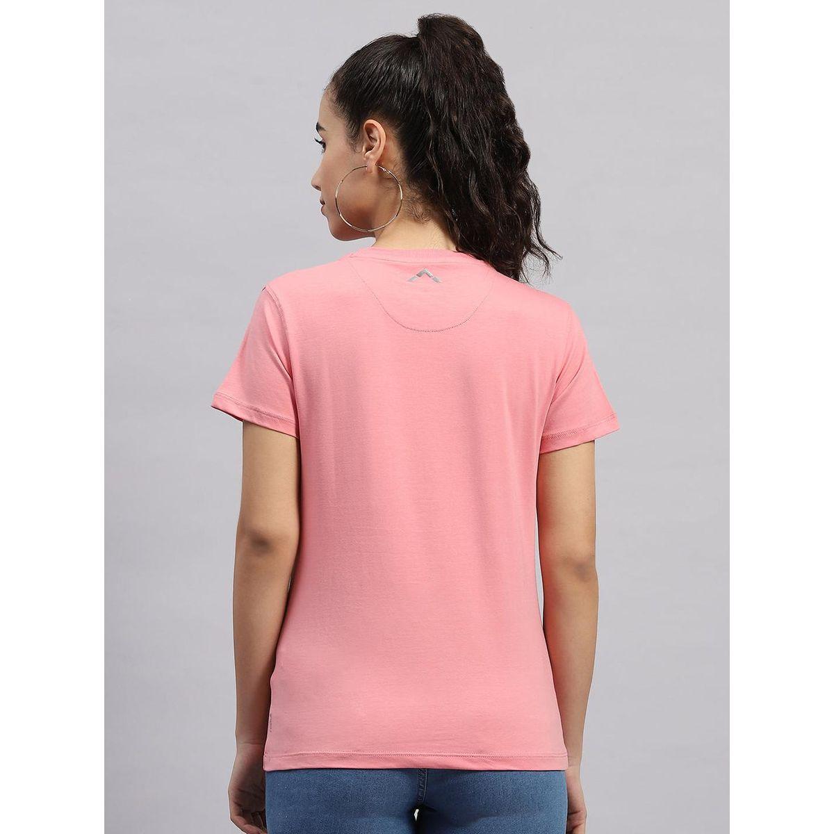 Rock.it X Styli Women Pink Solid Round Neck Short Sleeve Top-women-clothing-tshirts-image-4