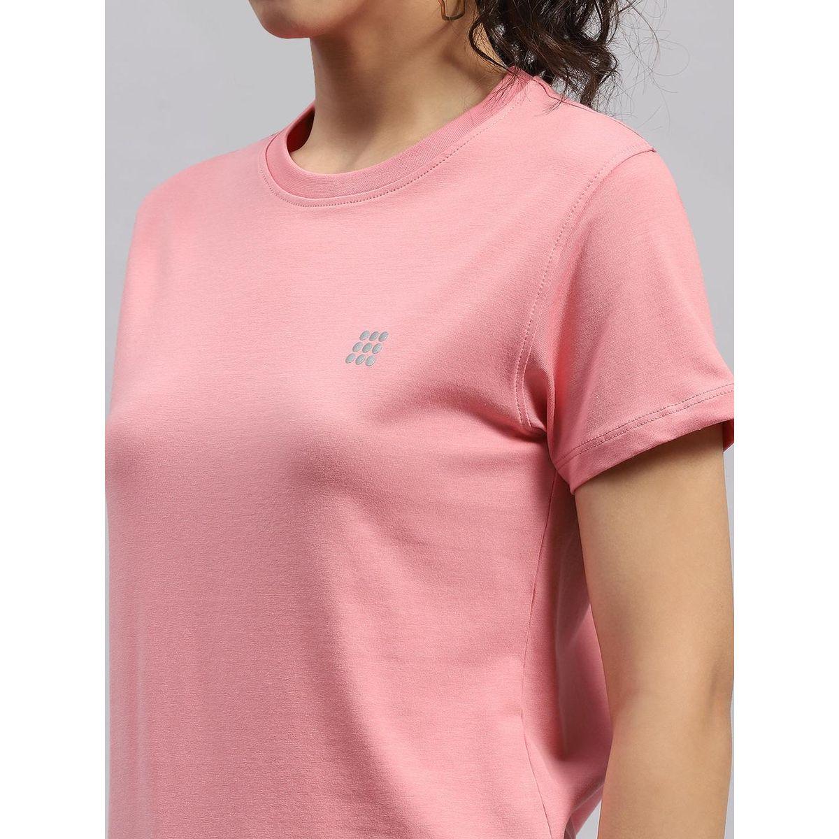 Rock.it X Styli Women Pink Solid Round Neck Short Sleeve Top-women-clothing-tshirts-image-6
