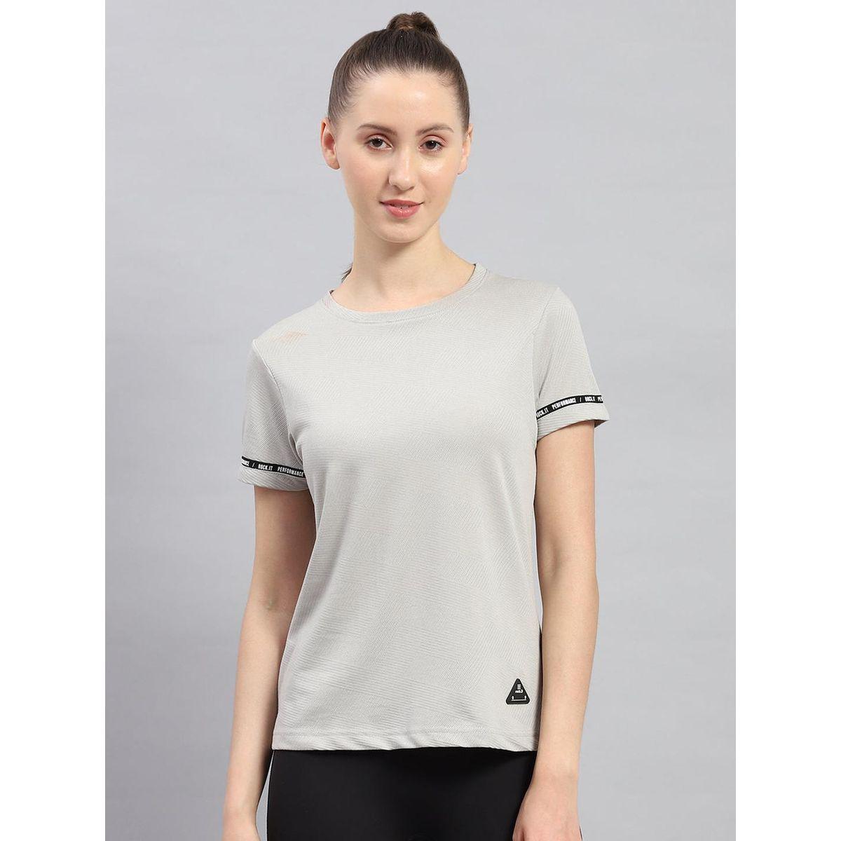 Rock.it X Styli Women Grey Solid Round Neck Short Sleeve Top-women-clothing-tshirts-image-1
