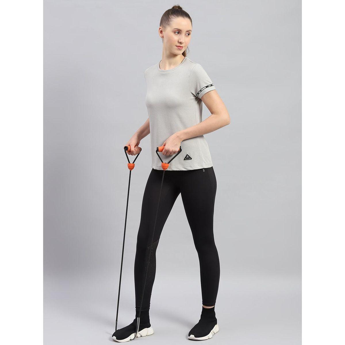 Rock.it X Styli Women Grey Solid Round Neck Short Sleeve Top-women-clothing-tshirts-image-5