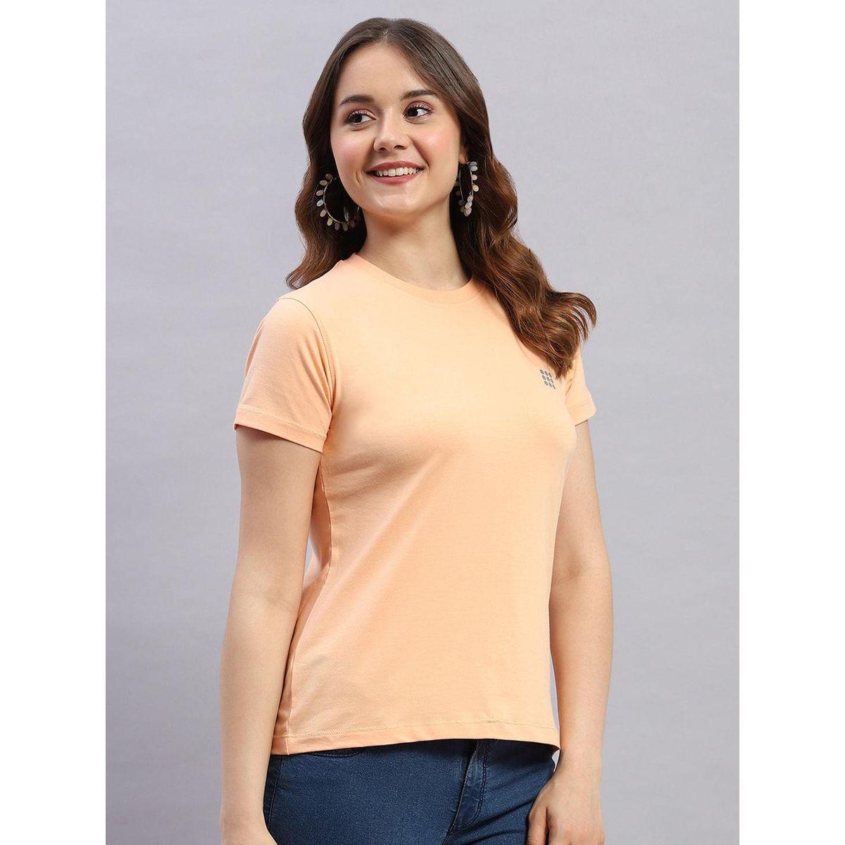 بلوزة سادة بياقة دائرية وأكمام قصيرة-women-clothing-tshirts-image-3