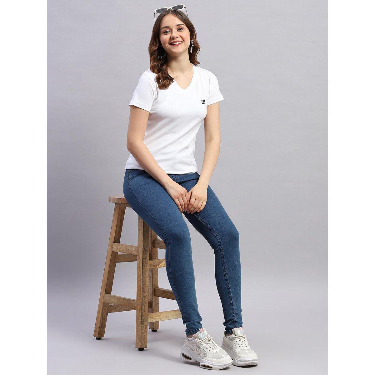 بلوزة سادة كاجوال بأكمام قصيرة-women-clothing-tshirts-image-5