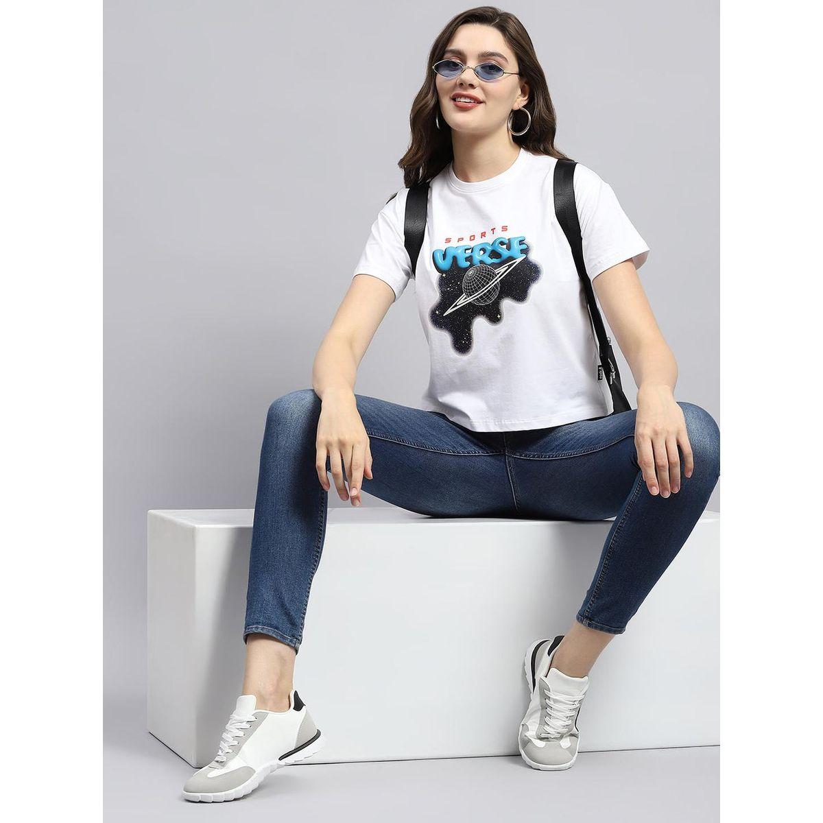 بلوزة بياقة دائرية وطبعة جرافيك-women-clothing-tshirts-image-5