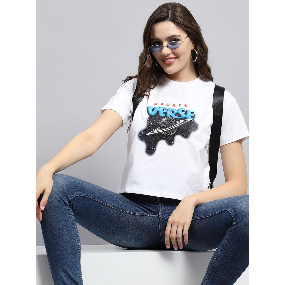 بلوزة بياقة دائرية وطبعة جرافيك-women-clothing-tshirts-image-6