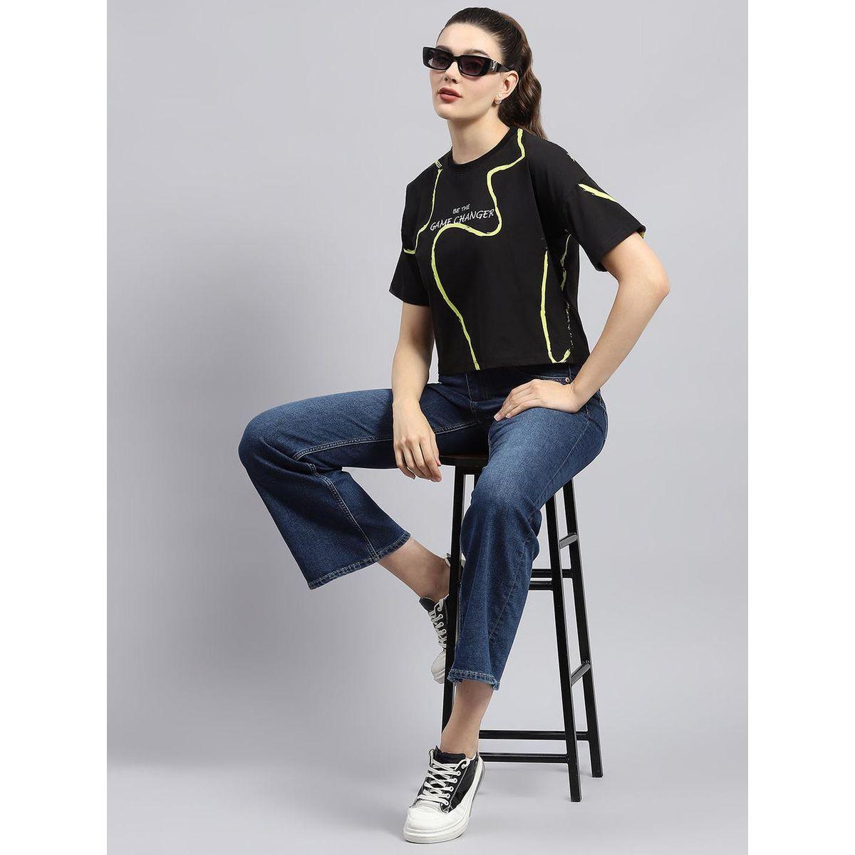 Rock.it X Styli Women Black Slogan Printed Short Sleeve Top-women-clothing-shirtsandblouses-blouses-image-5